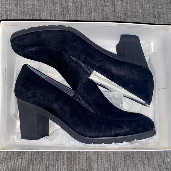 Jones New York Shoes - Jones New York black suede chunky slip-ons
